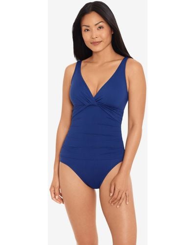 Ralph Lauren Lauren Twist Front Underwire Swimsuit - Blue