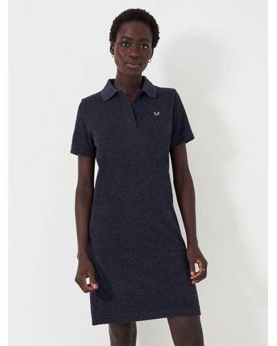 Crew Towelling Polo Dress - Blue