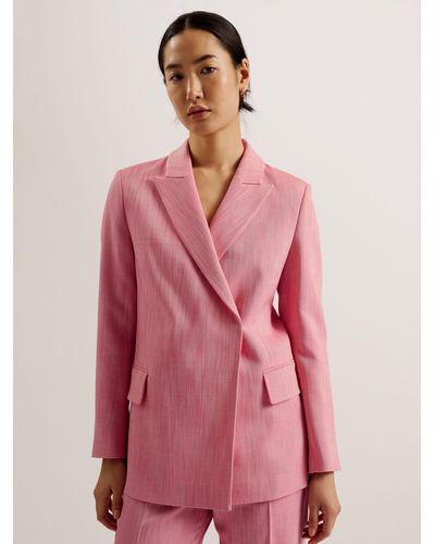 Ted Baker Hiroko Double Breasted Blazer - Pink
