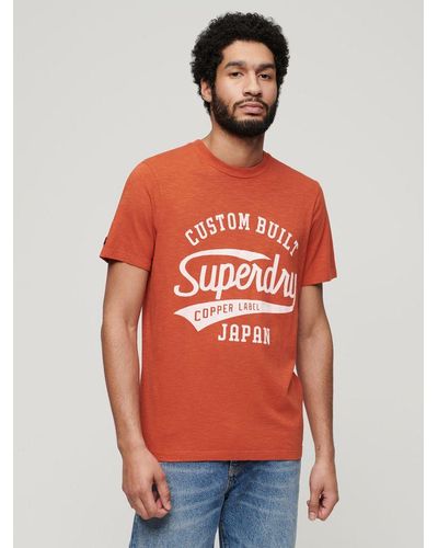 Superdry Copper Label Script T-shirt - Orange