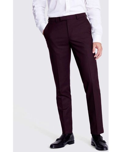Moss Tailored Fit Flannel Trousers - Purple