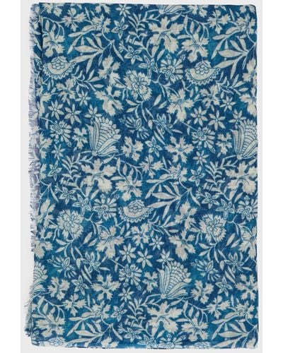 Gerard Darel Patsy Tropical Floral Print Scarf - Blue