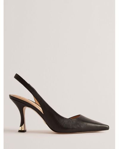 Ted Baker Ariii Slingback Leather Court Shoes - Natural