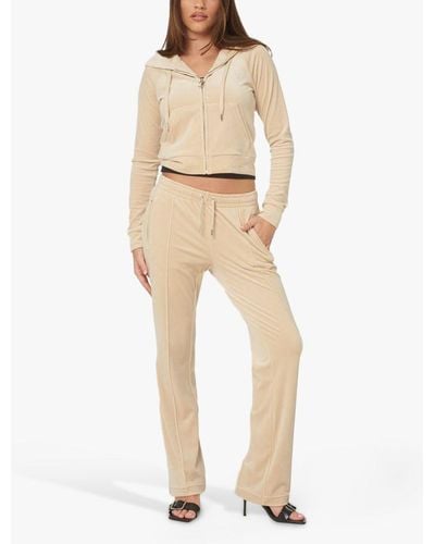 Juicy Couture Velour Track Joggers - Natural