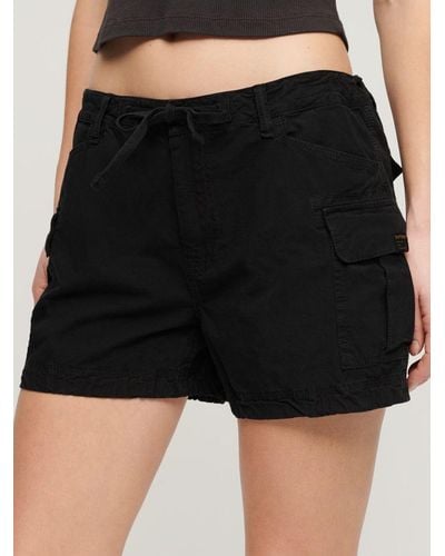 Superdry Cotton Cargo Shorts - Black