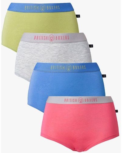 British Boxers Bamboo Hipster Boxer Briefs - Multicolour