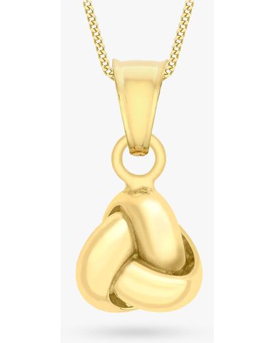 Ib&b 9ct Yellow Gold Knot Pendant Necklace - Metallic