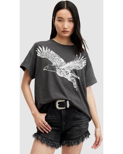 AllSaints Flite Briar Eagle Graphic T-shirt - Black