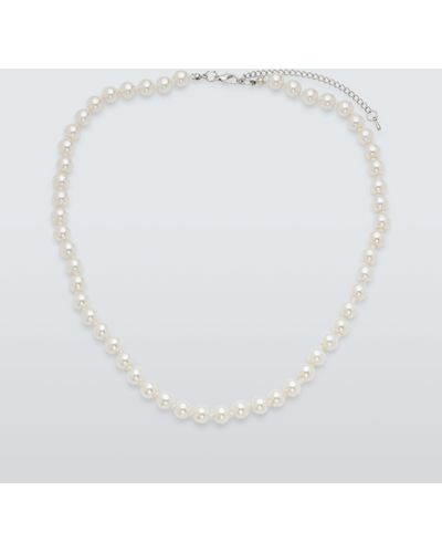 John Lewis Double Row Faux Pearl Necklace - White