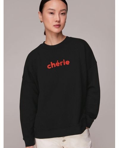 Whistles Cherie Logo Sweatshirt - Black