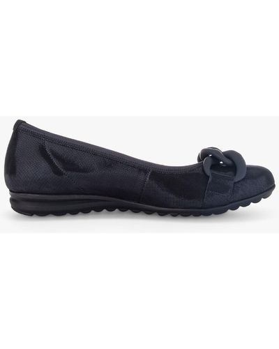 Gabor Sabia Wide Fit Ballerina Court Shoes - Blue
