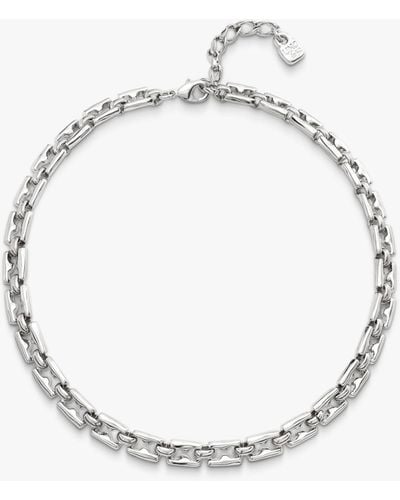 Uno De 50 Chain Collar Necklace - White