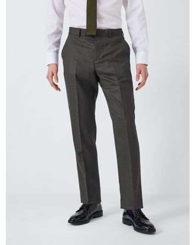 John Lewis Super 100's Birdseye Regular Suit Trousers - Grey