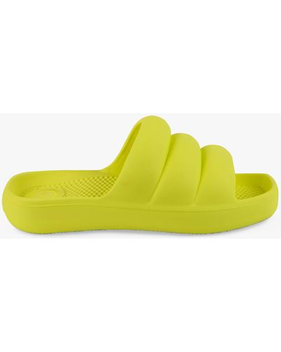 Totes Puffy Slider Sandals - Yellow