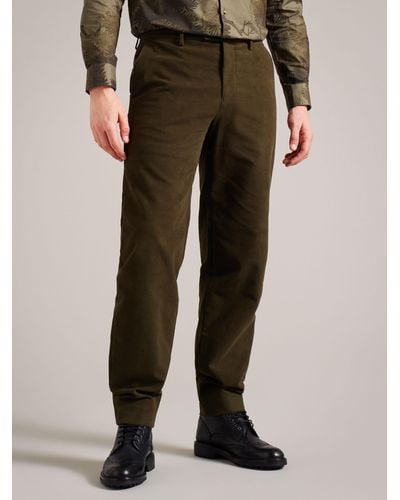 Ted Baker Rufust Slim Fit Stretch Moleskin Trousers - Brown