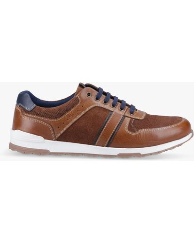 Hush Puppies Christopher Leather Trainers - Brown