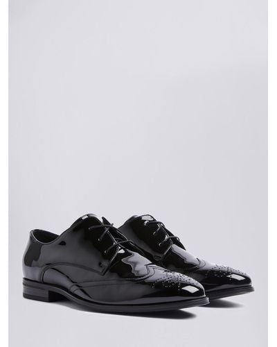 Moss Kensington Patent Brogue Dress Shoes - Black