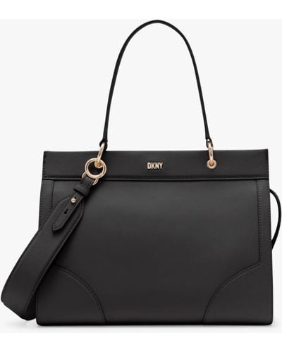 DKNY Gramercy Leather Satchel Bag - Black