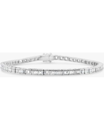 Milton & Humble Jewellery Second Hand Baguette Cut Diamond Tennis Bracelet - White