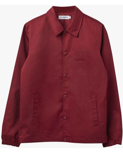 M.C. OVERALLS Fitted Coach Jacket - Red