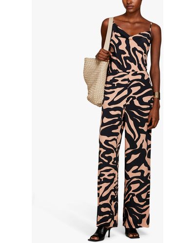 Sisley Abstract Print Cowl Neck Jumpsuit - Multicolour