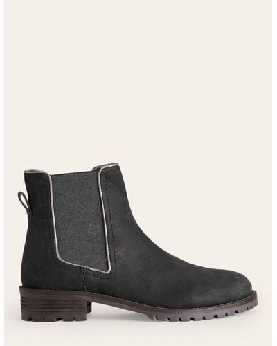 Boden Freya Suede Chelsea Boots - Black