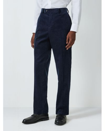 John Lewis Corduroy Regular Fit Trousers - Blue