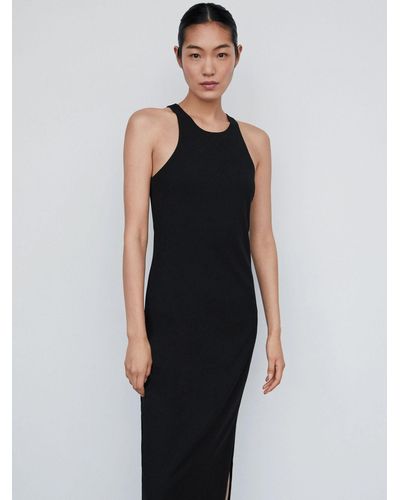 Mango Sprio Midi Bodycon Dress - Black