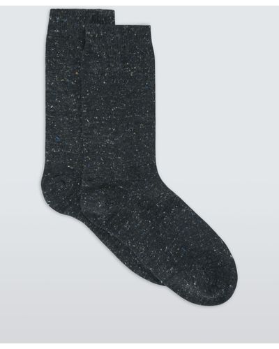 John Lewis Cotton Silk Blend Ankle Socks - Black