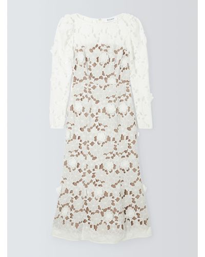Elliatt Calm Floral Lace Midi Dress - White