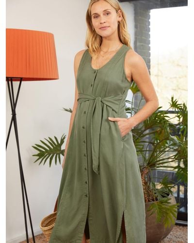 Isabella Oliver Janie Shirt Maternity Dress - Green