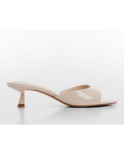 Mango Patent Leather Effect Heeled Sandals - Natural