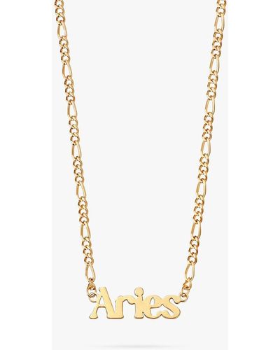 Daisy London Zodiac Nameplate Figaro Necklace - Metallic