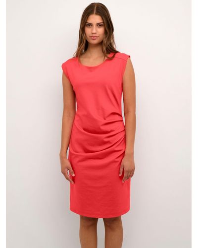 Kaffe India Cocktail Sleeveless Fitted Dress - Red