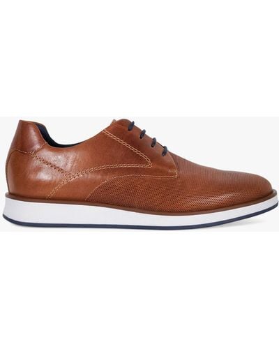 Dune Beko Perforated Leather Gibson Shoes - Brown