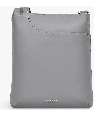 Radley Pocket Icon Leather Medium Cross Body Bag - Grey