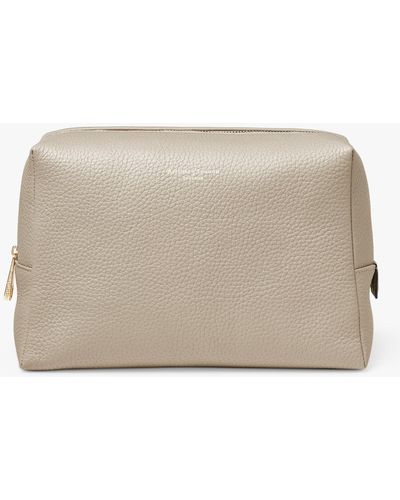 Aspinal of London Large Pebble Leather Toiletry Bag - Natural