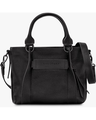 Longchamp 3d Small Leather Crossbody Bag - Black