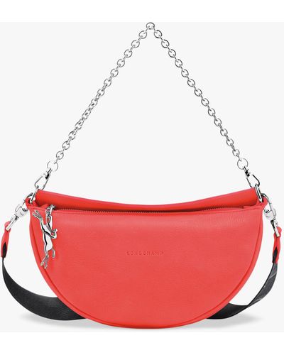 Longchamp Small Smile Leather Crossbody Bag - Red