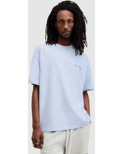 AllSaints Access Organic Cotton Oversized T-shirt - Blue