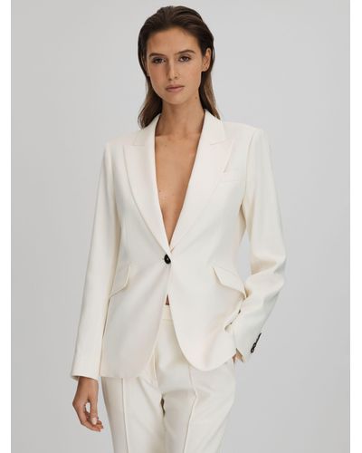 Reiss Millie Tailored Single Breasted Suit Blazer - White