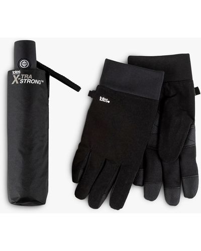 Totes Gloves And X-tra Strong Umbrella Gift Set - Black