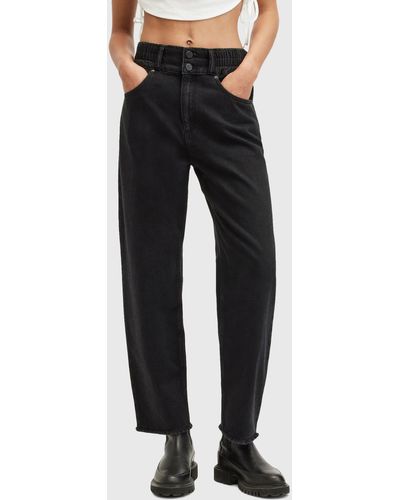 AllSaints Hailey Frayed Hem Jeans - Black
