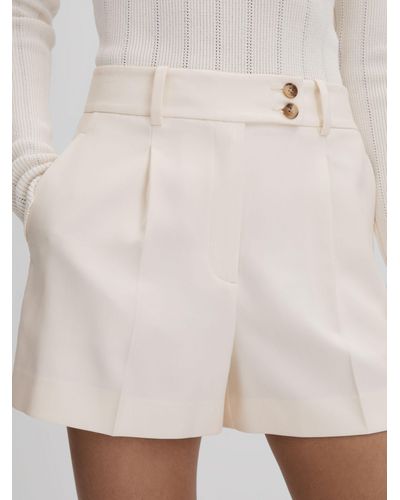 Reiss Millie Pleat Front Tailored Shorts - Natural