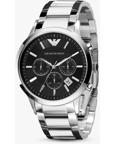Lyst Chronograph Strap Bracelet in Emporio Watch Men Green UK Date Armani for | Ar11562