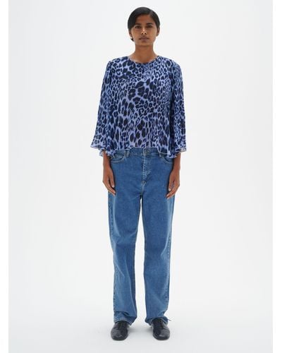 Inwear Nesdra Motional Leopard Print Blouse - Blue