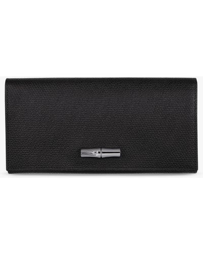Longchamp Roseau Leather Continental Wallet - Black