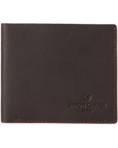 Simon Carter Slim Leather Wallet - Black