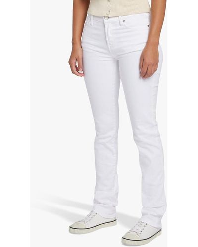 7 For All Mankind Kimmie Straight Leg Jeans - White
