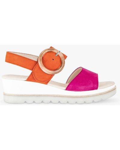 Gabor Yeo Suede Buckle Detail Sandals - Pink